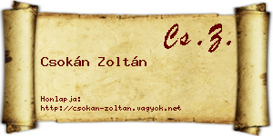 Csokán Zoltán névjegykártya