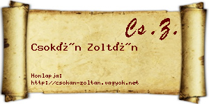 Csokán Zoltán névjegykártya